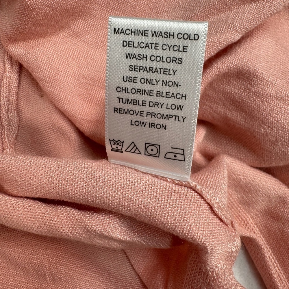 Roamans Open Front Long Cardigan Womens Size 14/16 Pink Long Sleeve Slits - Picture 4 of 8